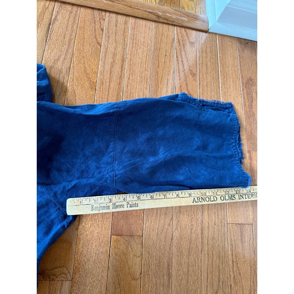 J. Jill Love Linen | Dark Blue Frayed Hem Bohemian Summer Flowy Top Size 3X - Picture 10 of 10